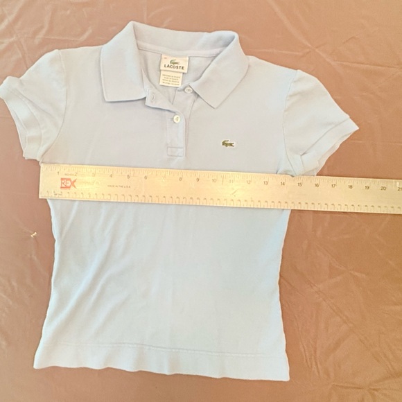 Lacoste Y2K Light Blue Women’s Short Sleeve Polo Tee Size 36 XS/Small MSRP $98 - Picture 8 of 10
